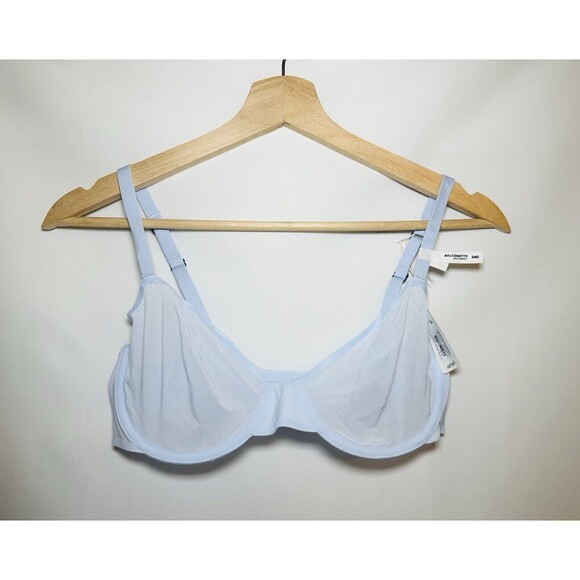 AERIE SMOOTHEZ Sheer Unlined Underwired Pale Blue Balconette Bra 34D NWT - Picture 1 of 6